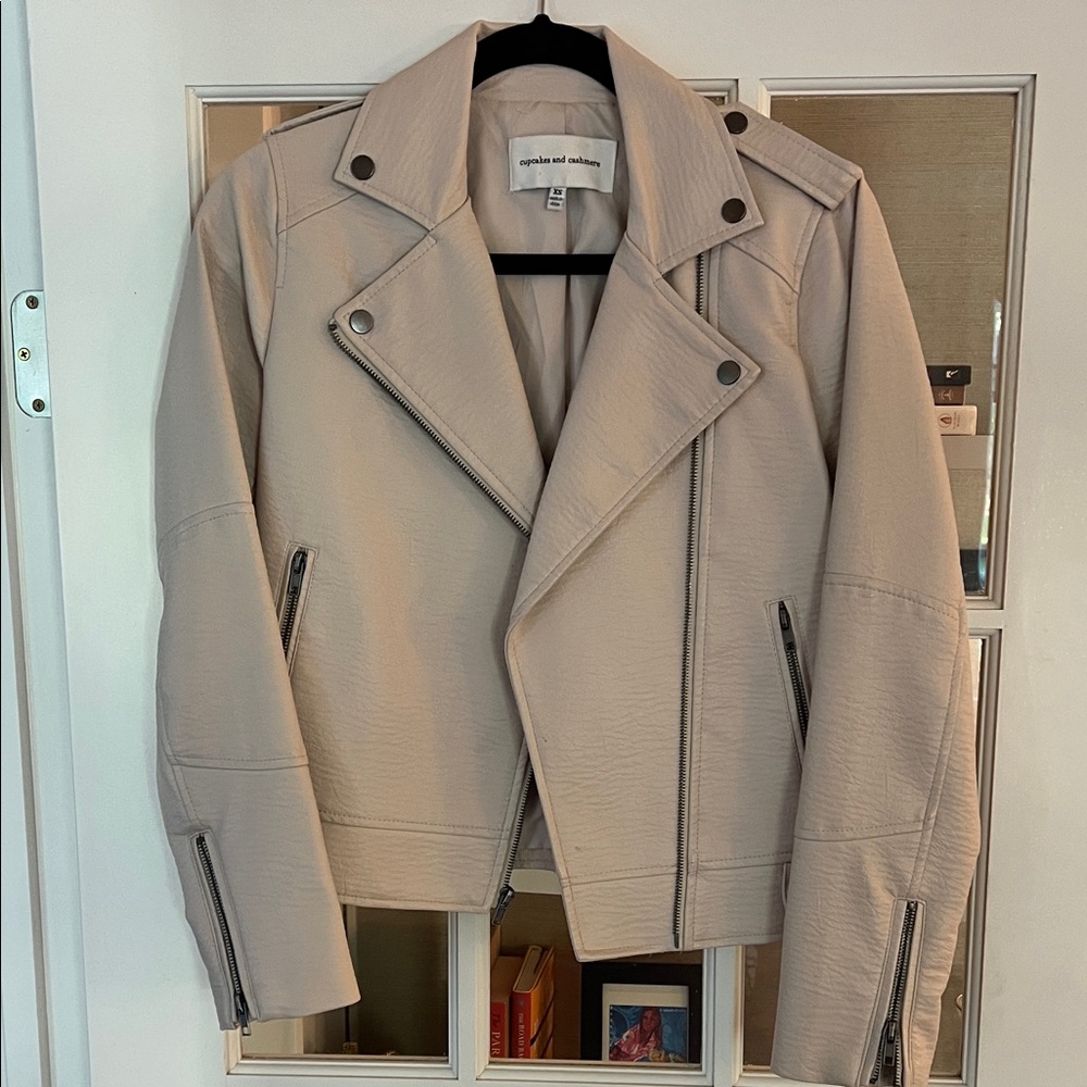 cupcakes & cashmere Cream Leather Jacket